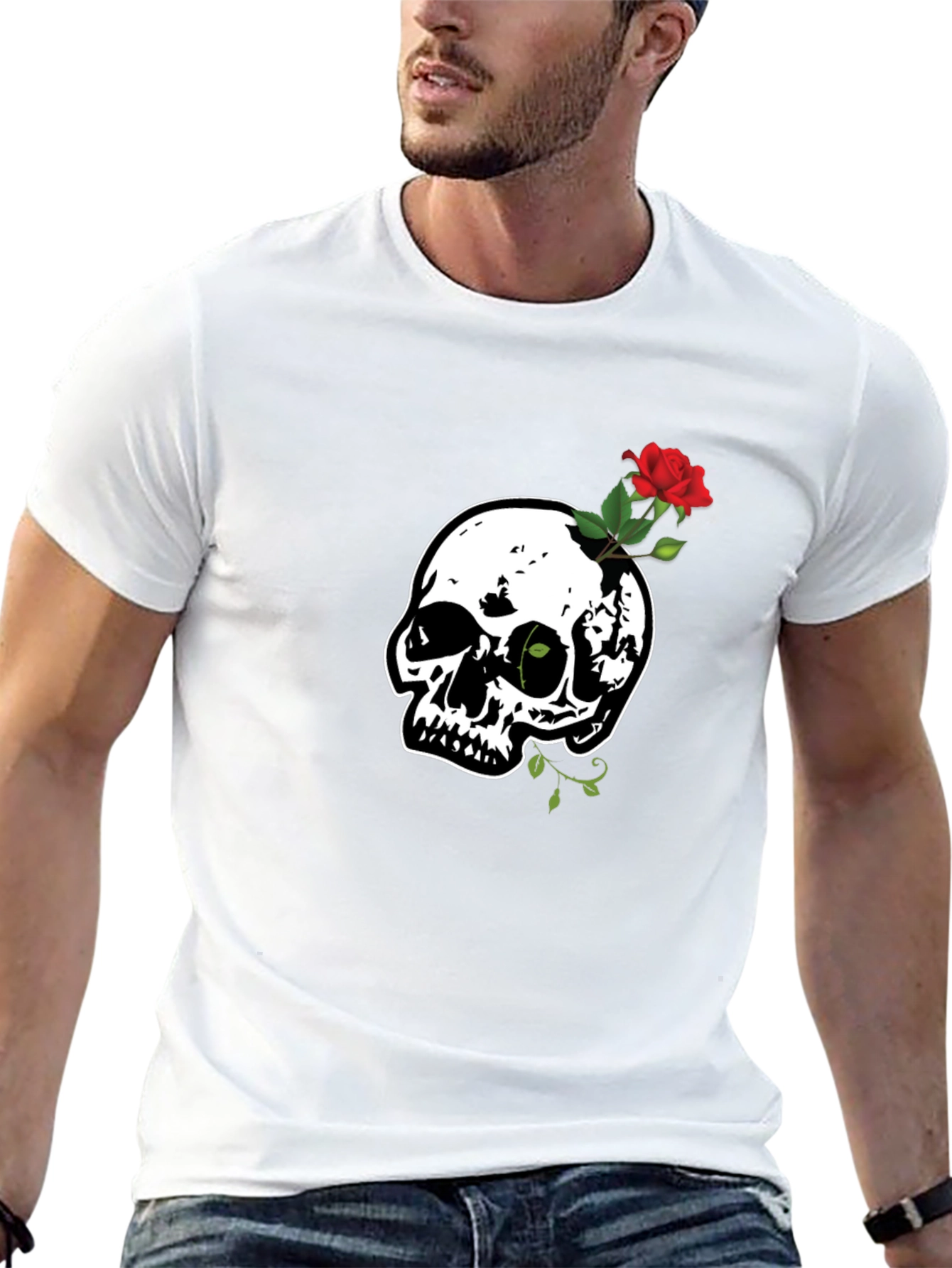 Skull & Rose Graphic Tee - Black T-Shirt