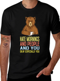 Hate Mornings Bear Graphic Tee
