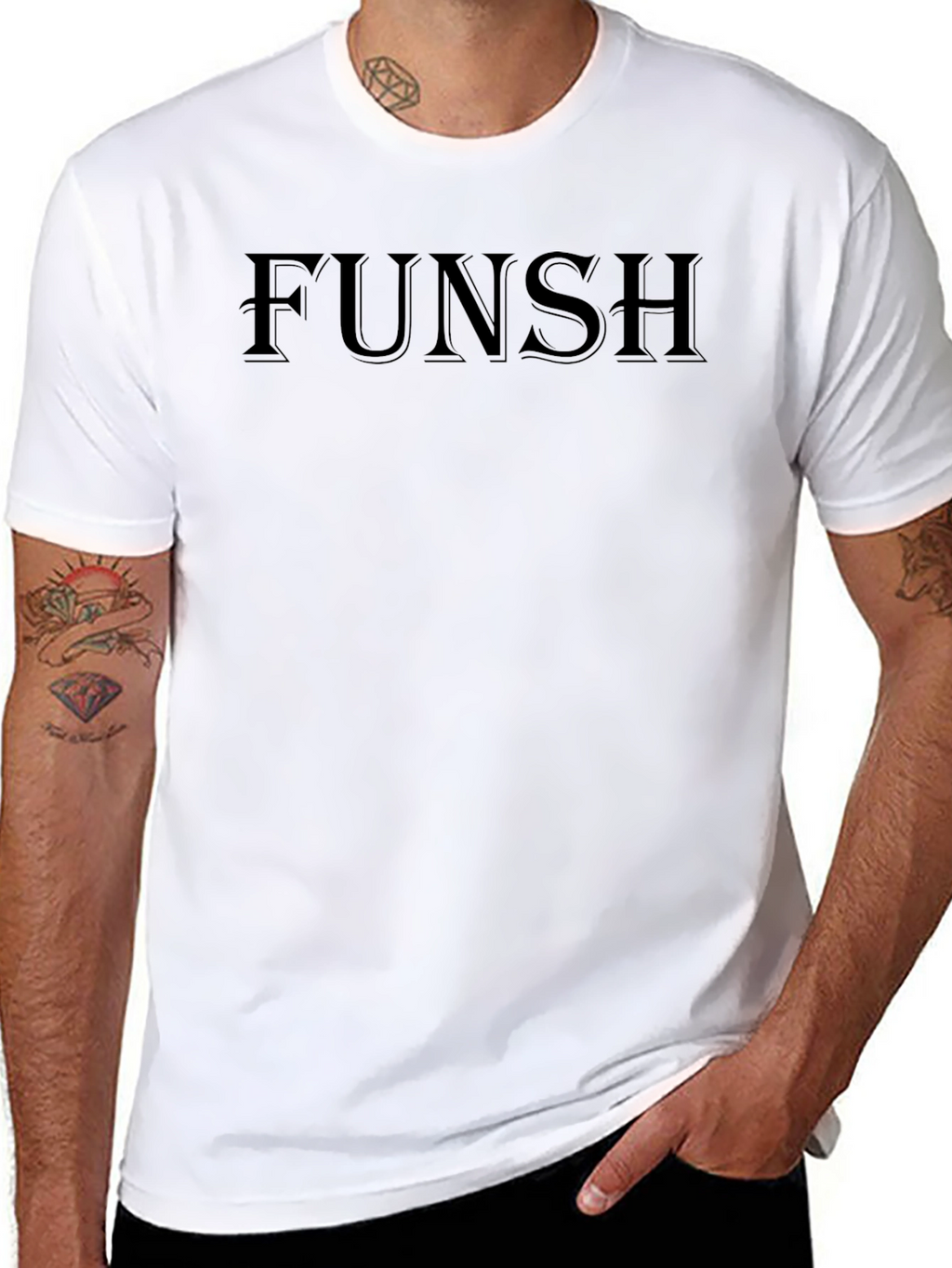 FUNSH Black Graphic Tee - Mens Fashion