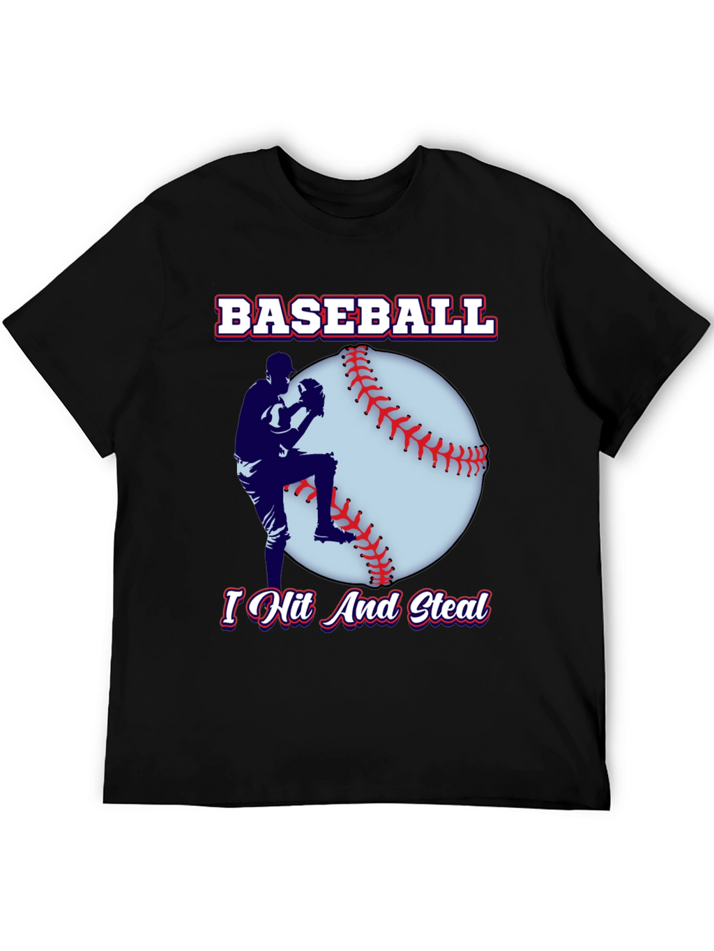 Baseball Player Black T-Shirt