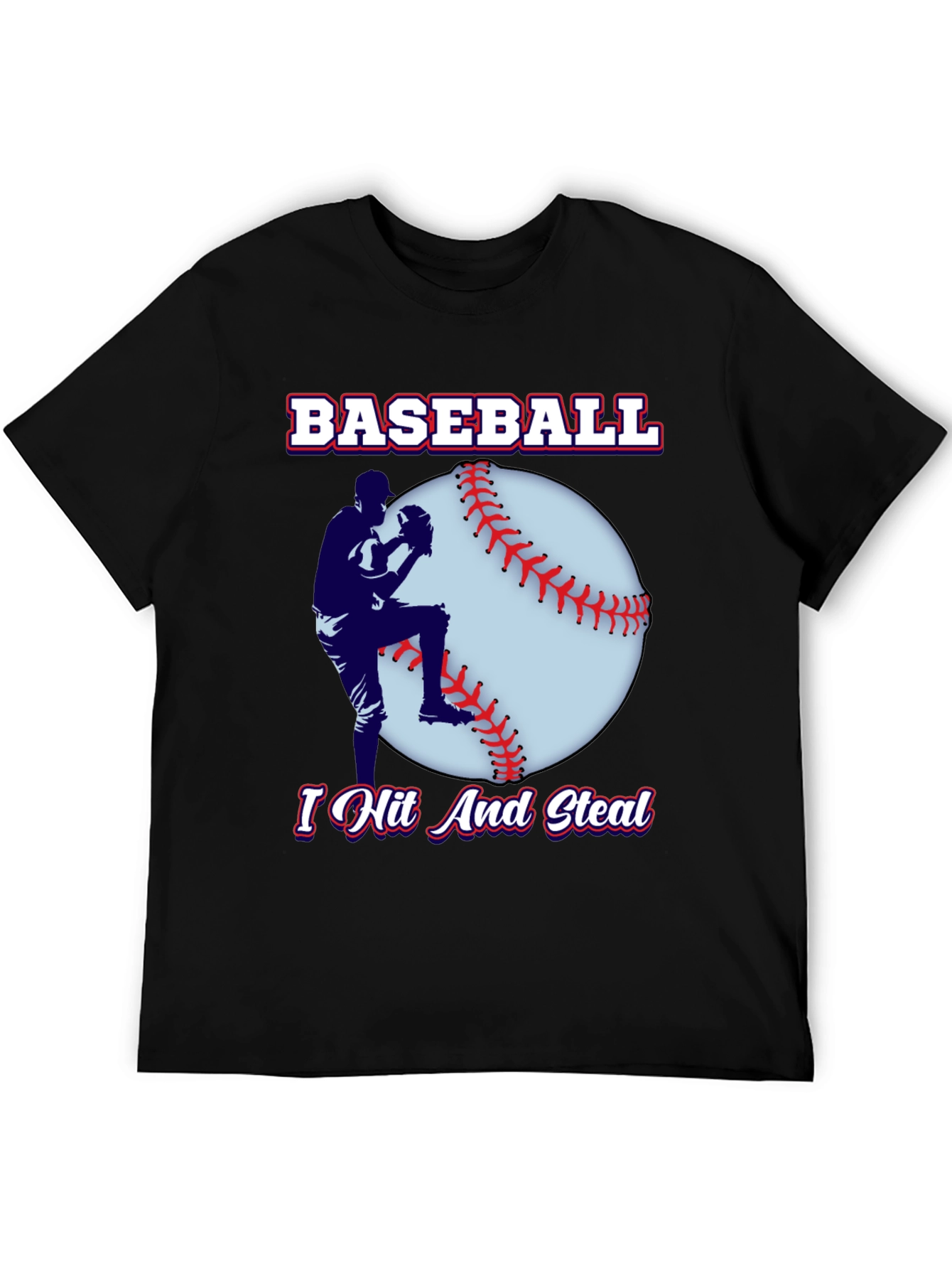 Baseball Player Black T-Shirt