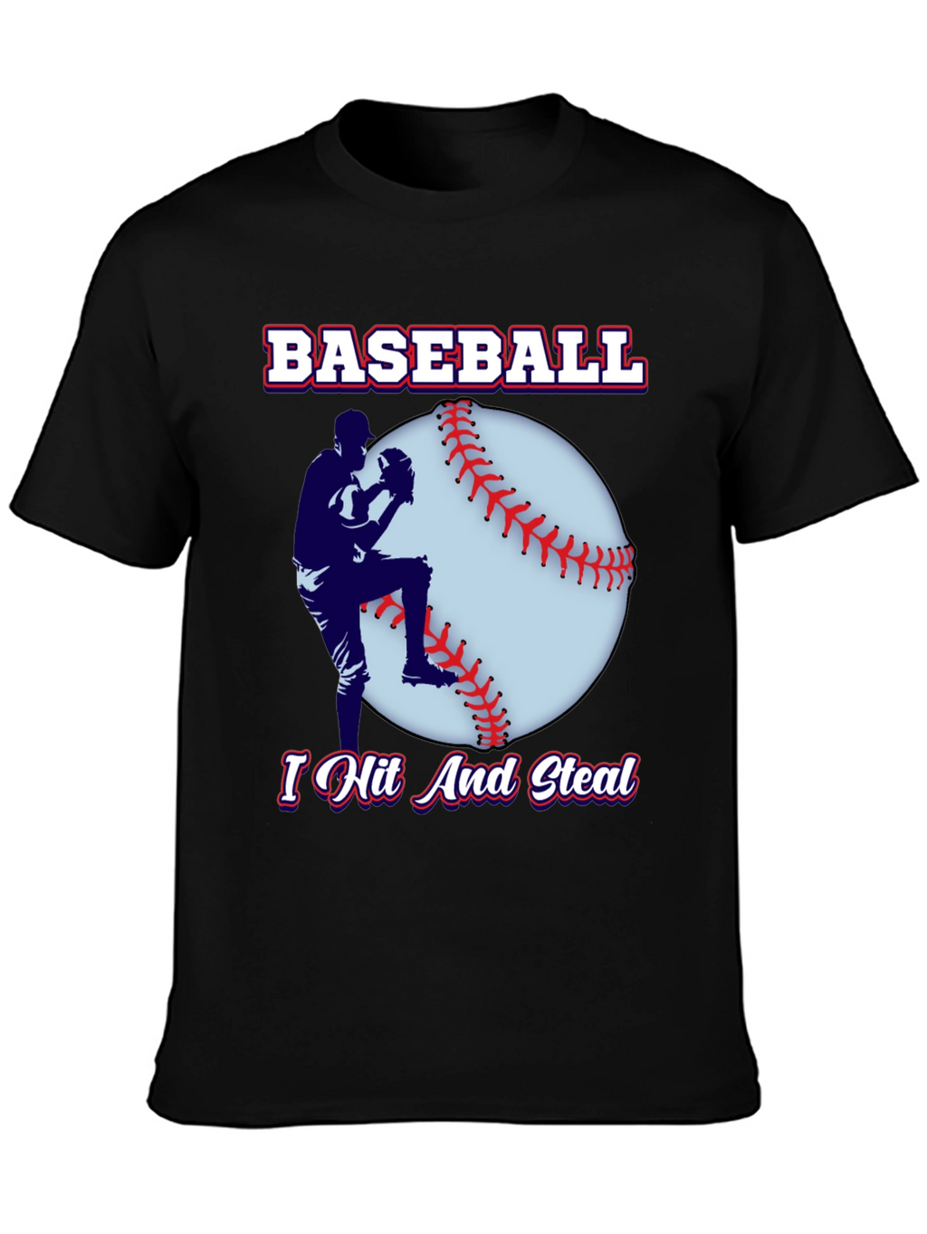 Baseball Player Black T-Shirt