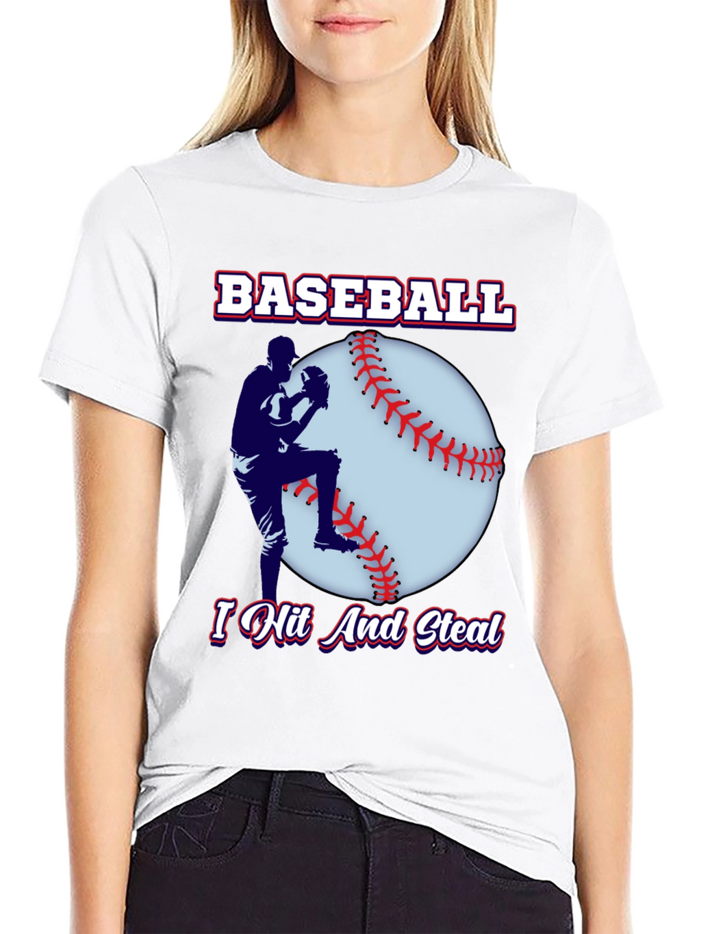 Baseball Player Black T-Shirt