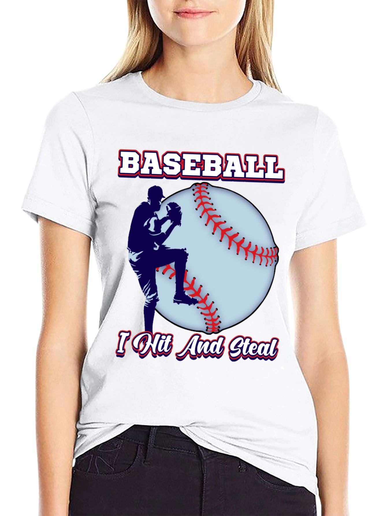 Baseball Player Black T-Shirt