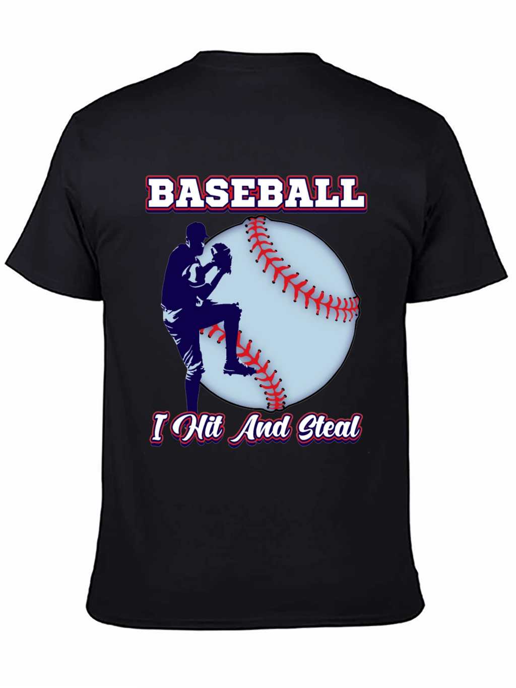 Baseball Player Black T-Shirt