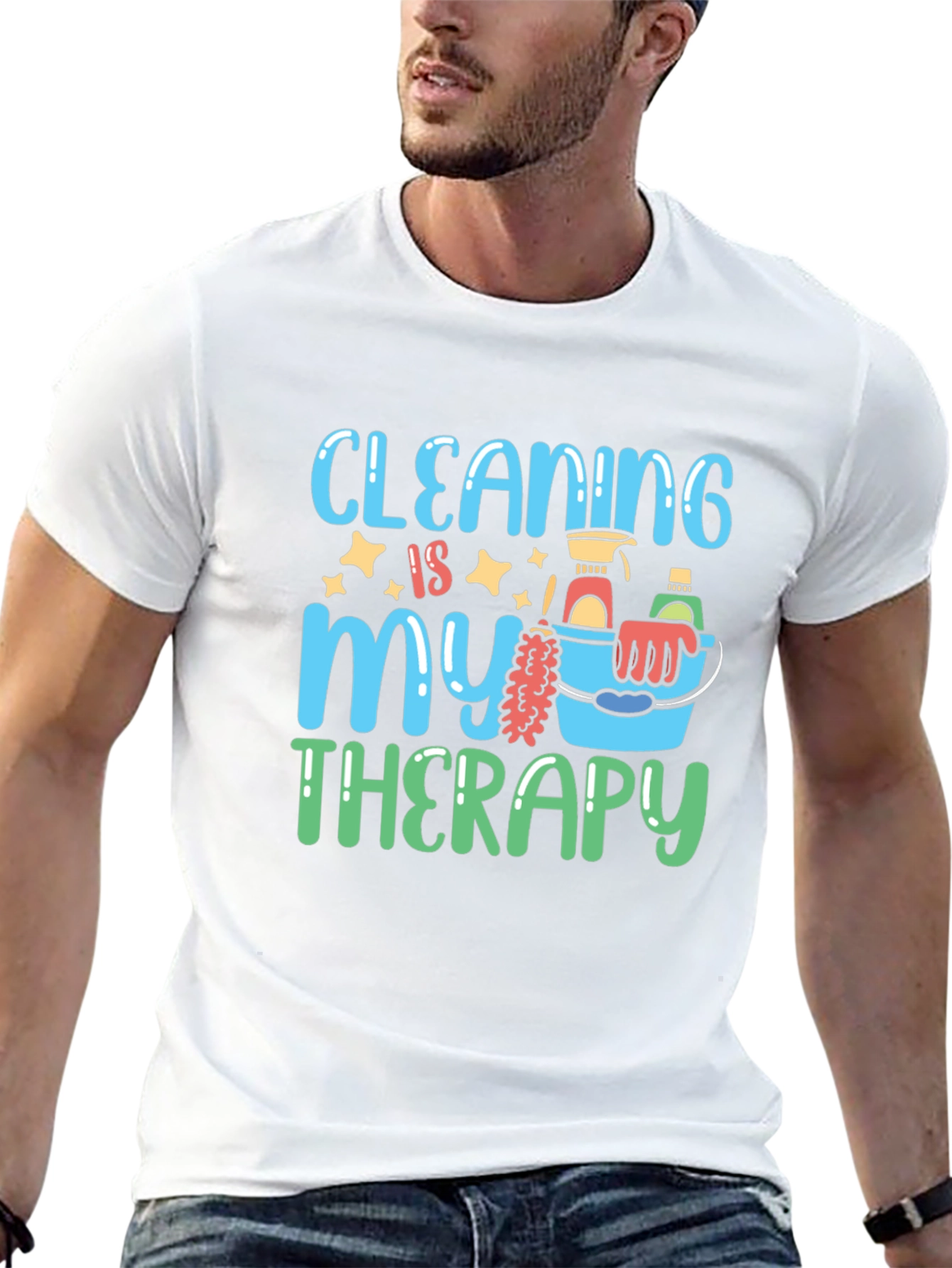 Cleaning Is My Therapy Graphic T-Shirt