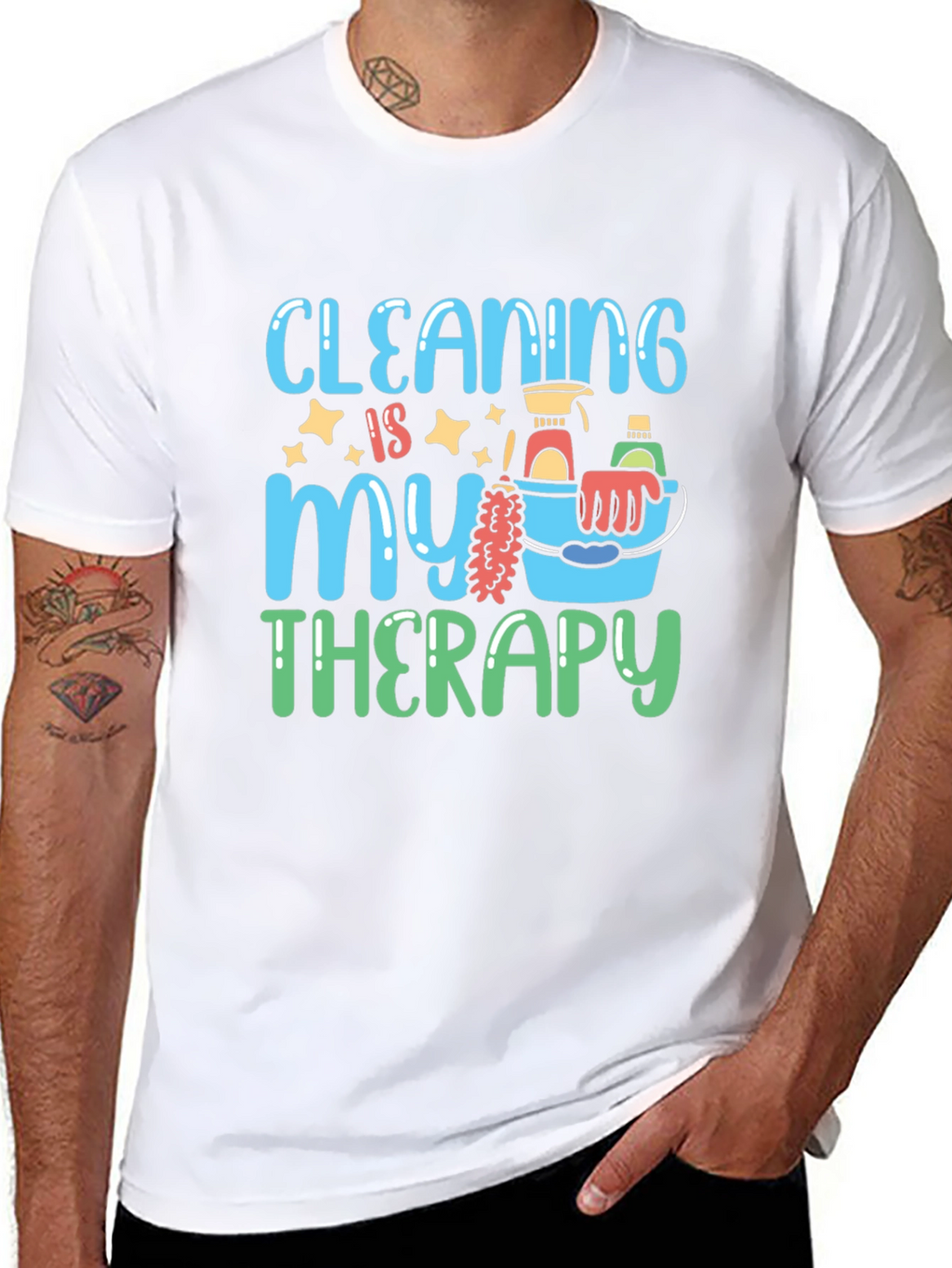 Cleaning Is My Therapy Graphic T-Shirt