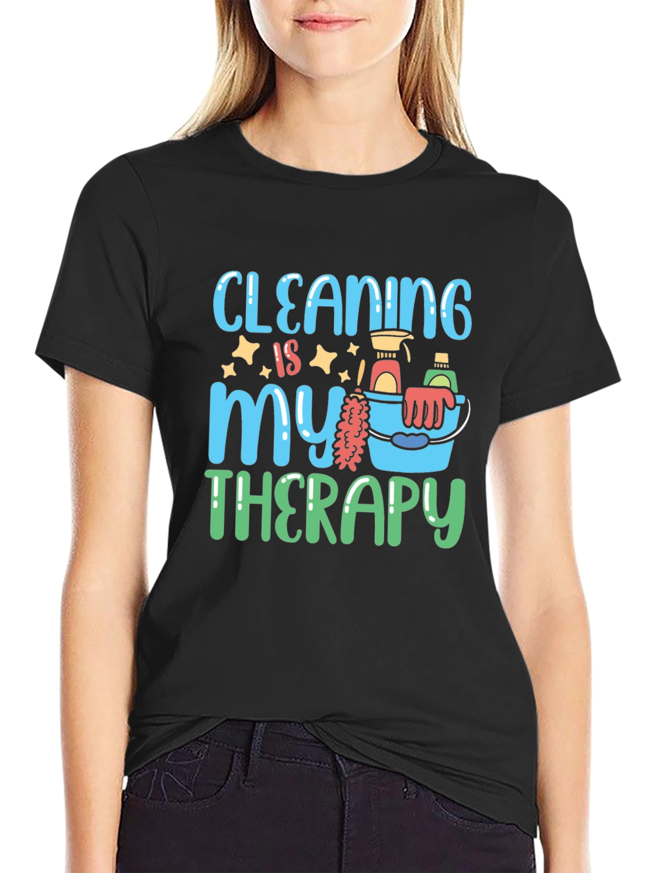 Cleaning Is My Therapy Graphic T-Shirt