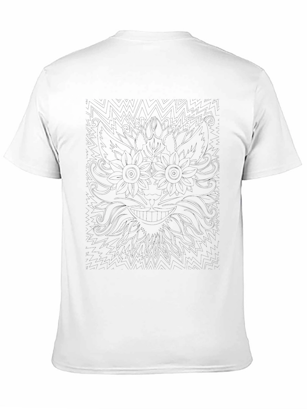 Mens Black Graphic Tee - Abstract Floral Design