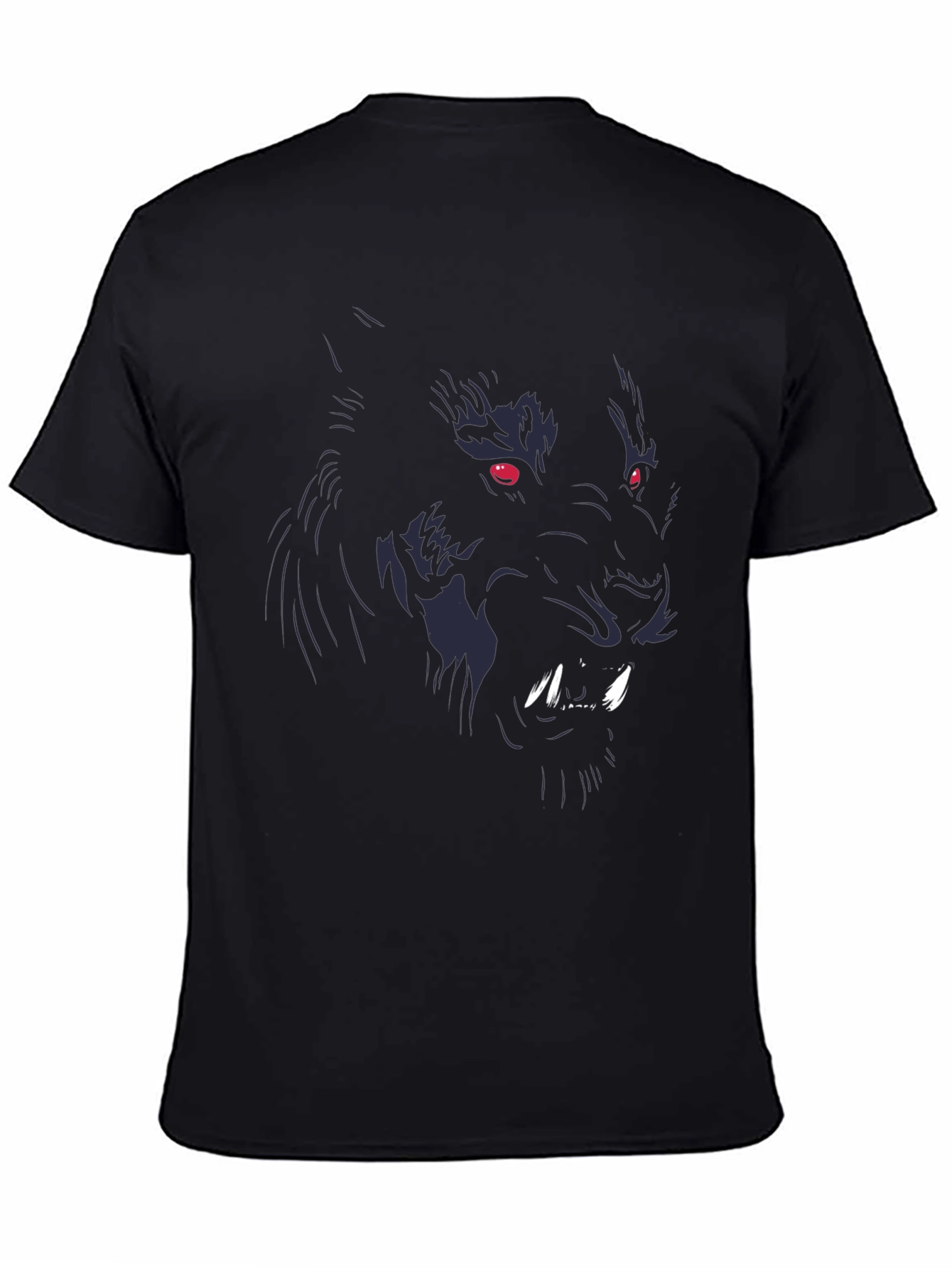 Mens Black Wolf Graphic Tee - Fierce Design