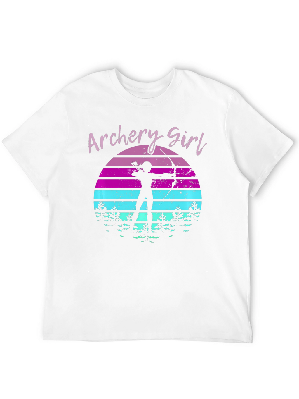 Archery Girl Sunset Black T-Shirt