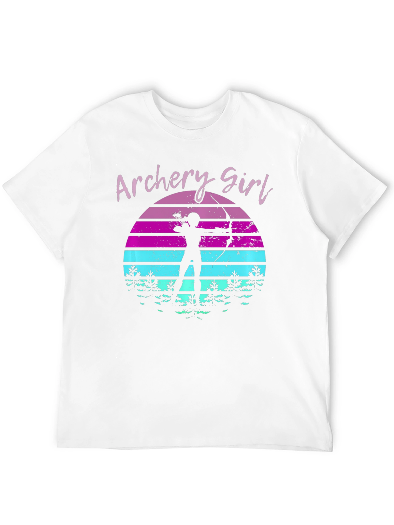 Archery Girl Sunset Black T-Shirt