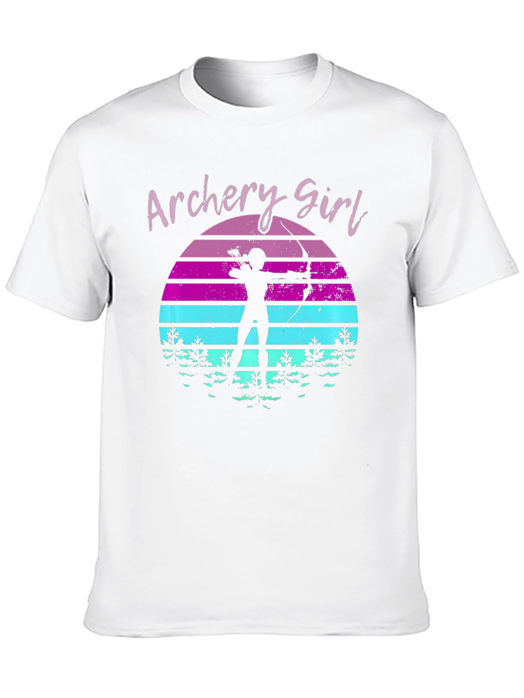 Archery Girl Sunset Black T-Shirt
