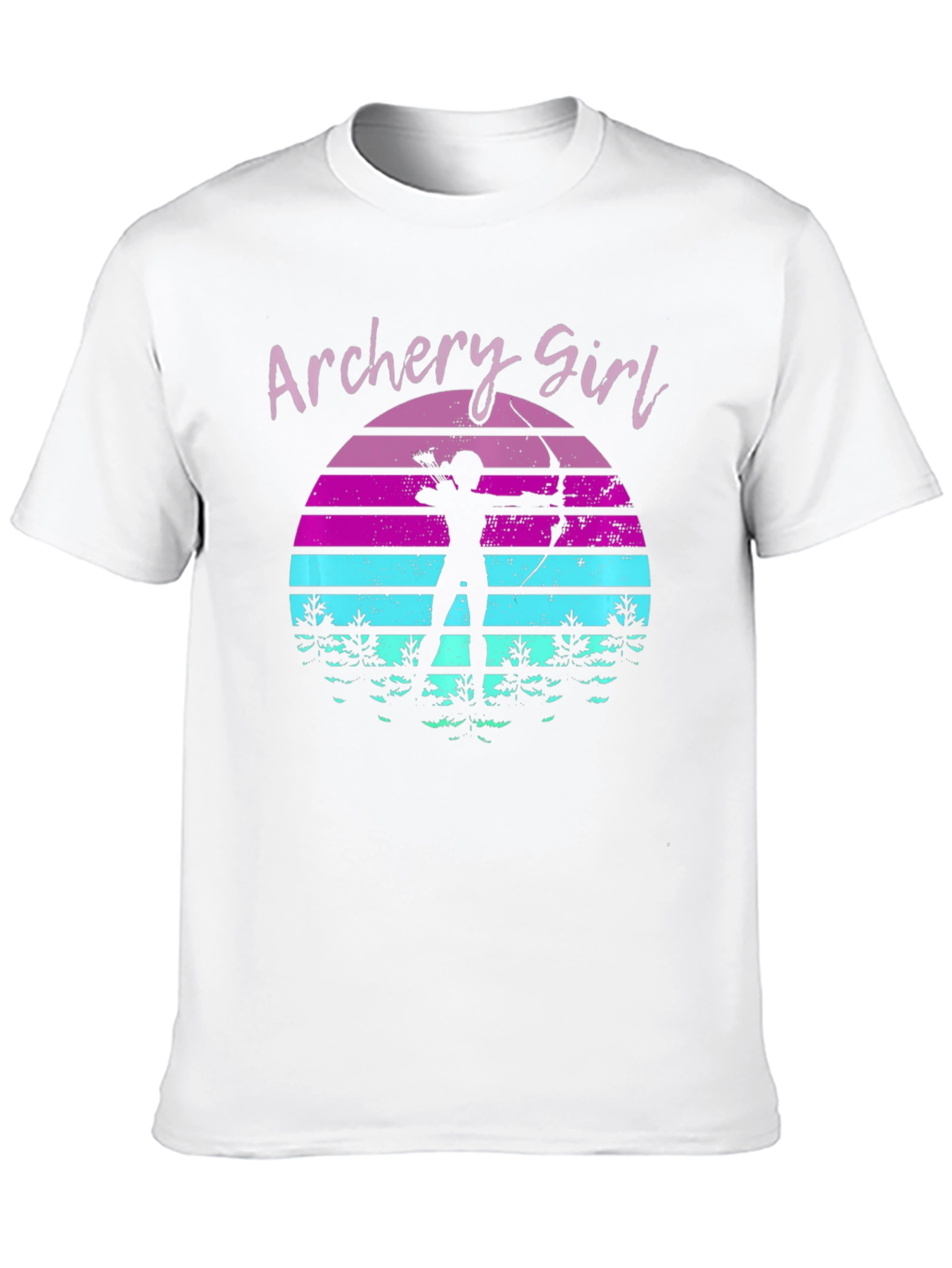 Archery Girl Sunset Black T-Shirt
