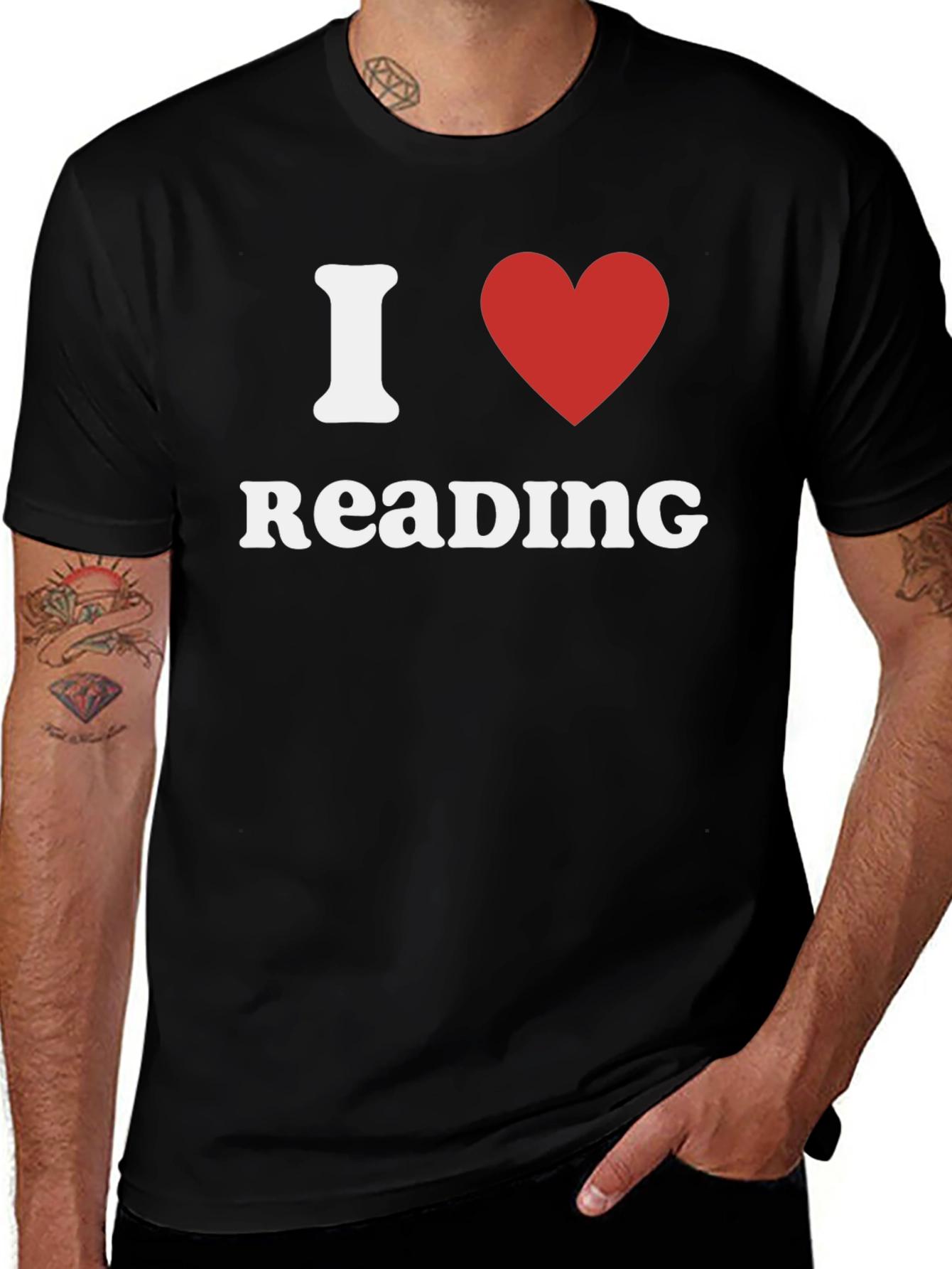 I Love Reading T-Shirt - Black Cotton Tee