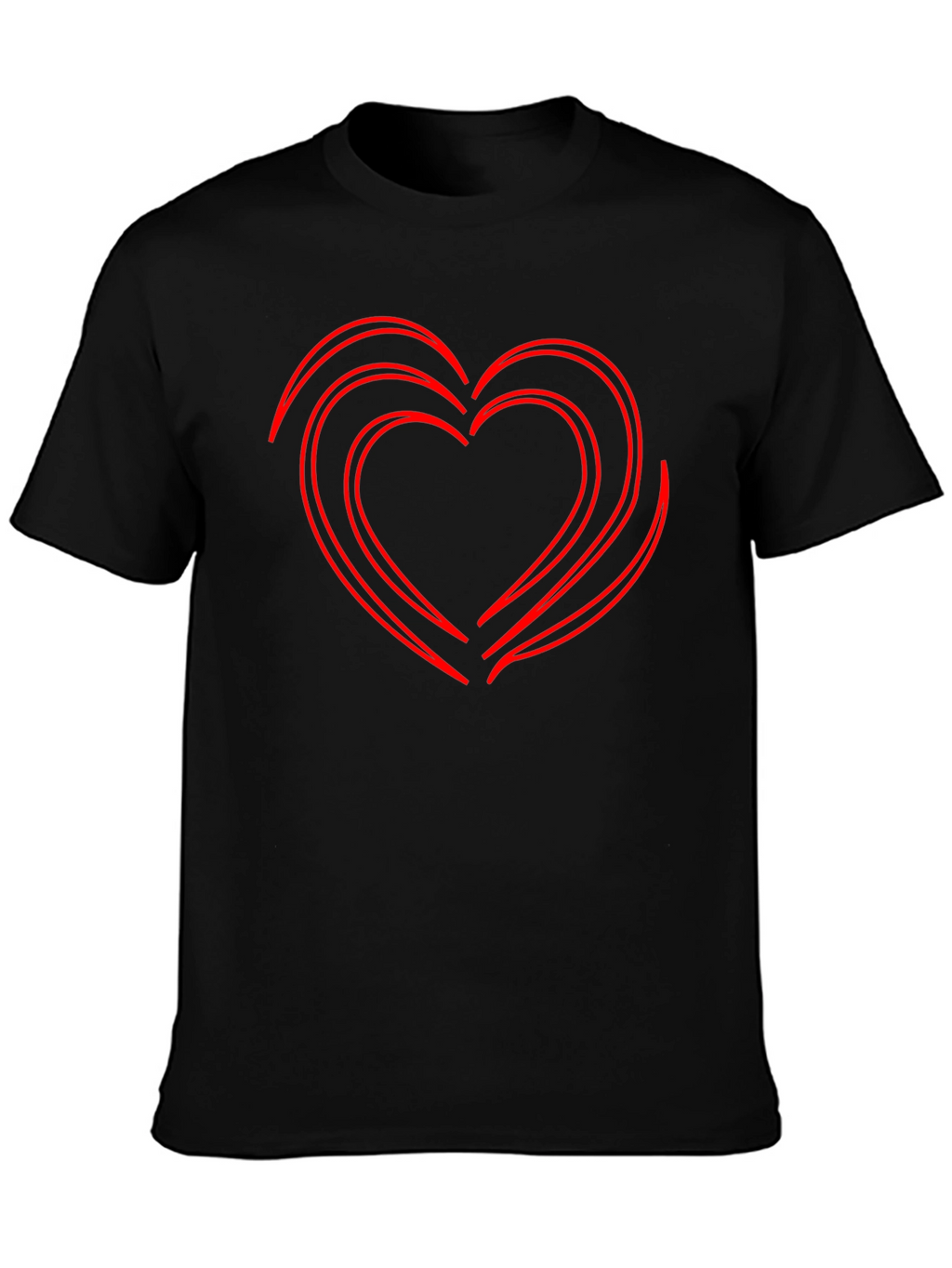 Red Heart Graphic Black T-Shirt