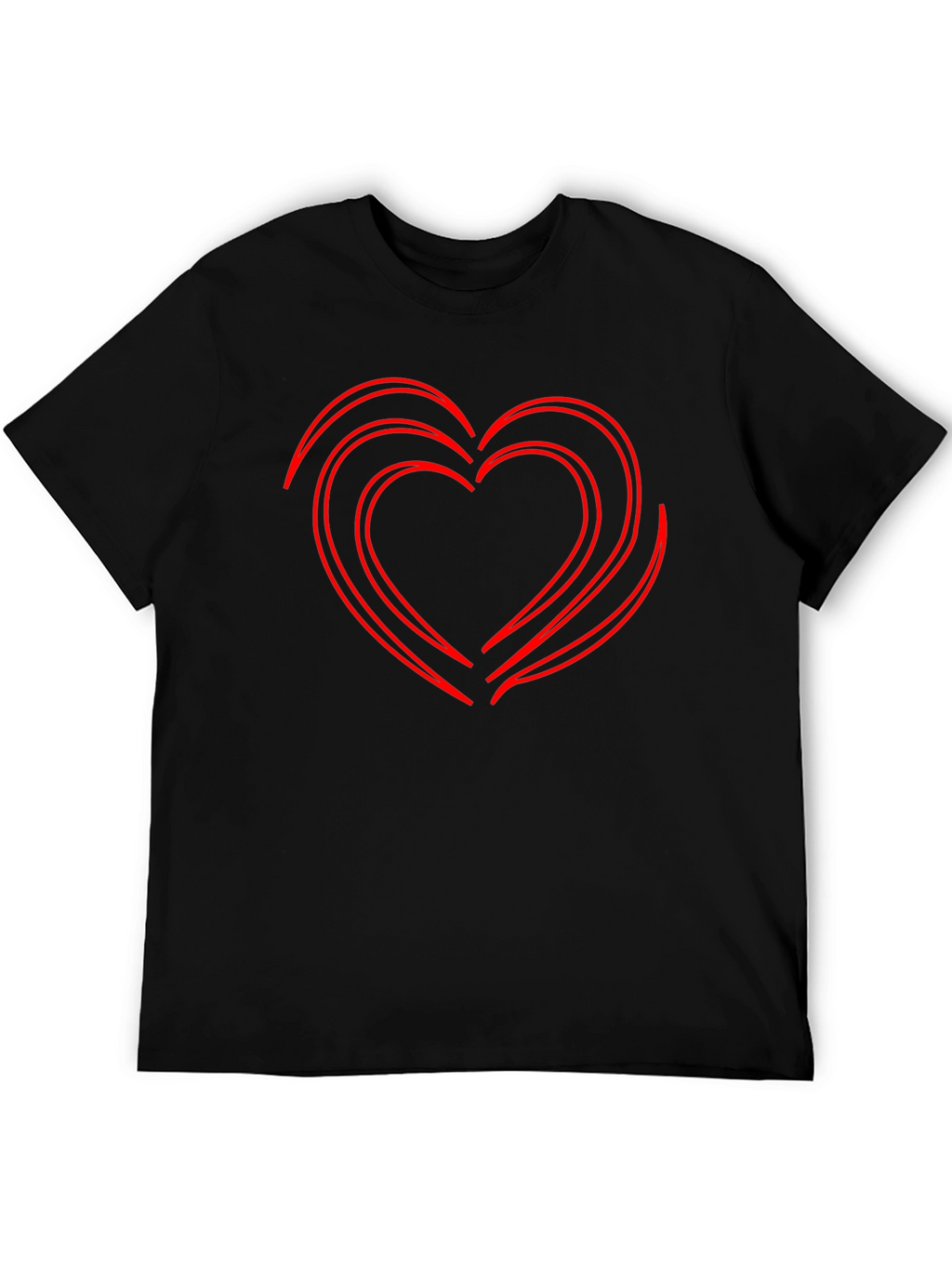 Red Heart Graphic Black T-Shirt