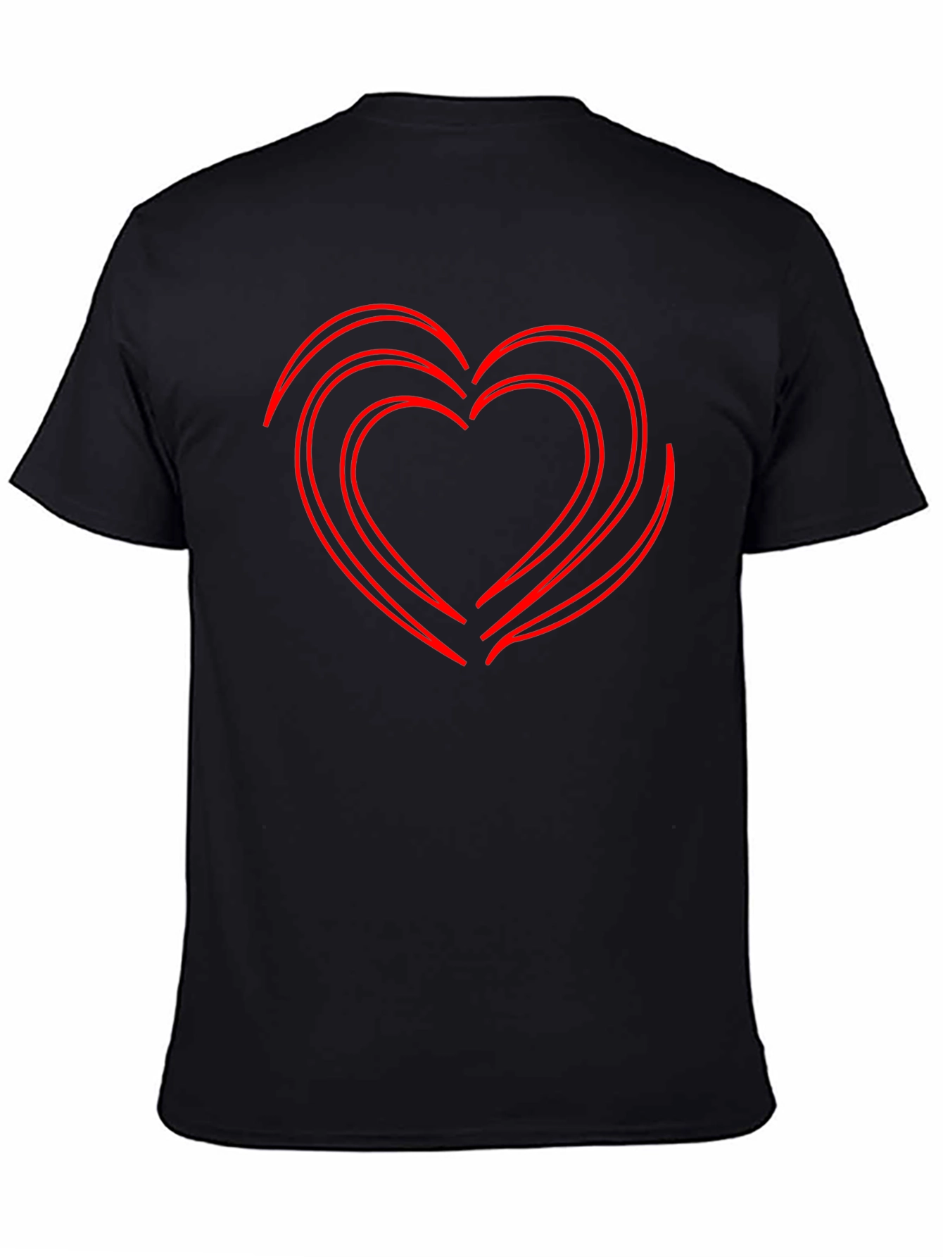 Red Heart Graphic Black T-Shirt