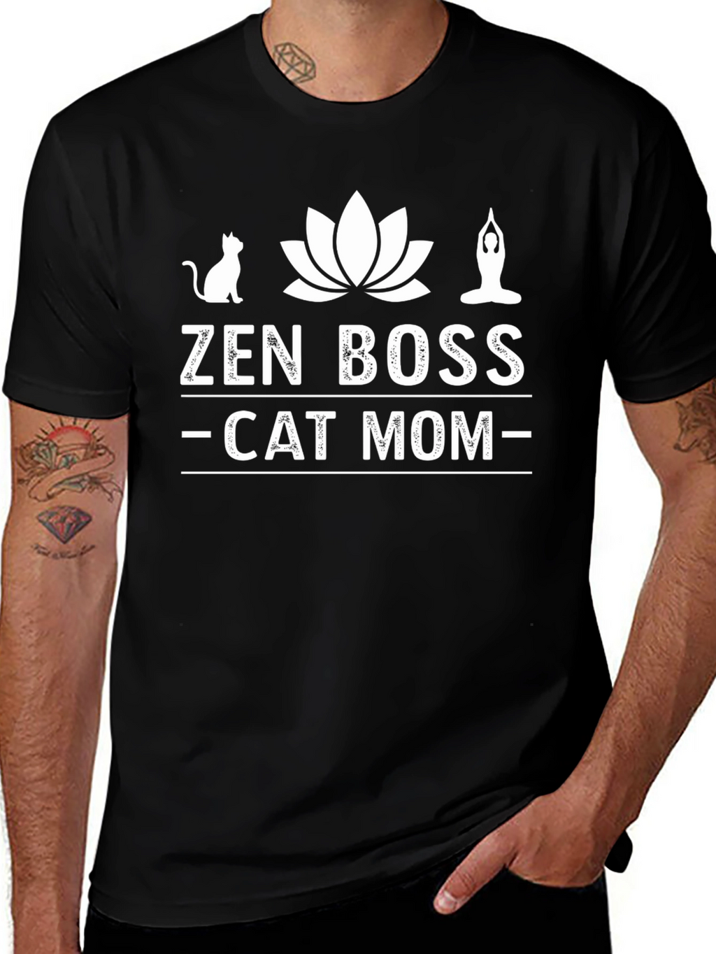 Zen Boss Cat Mom Graphic Tee