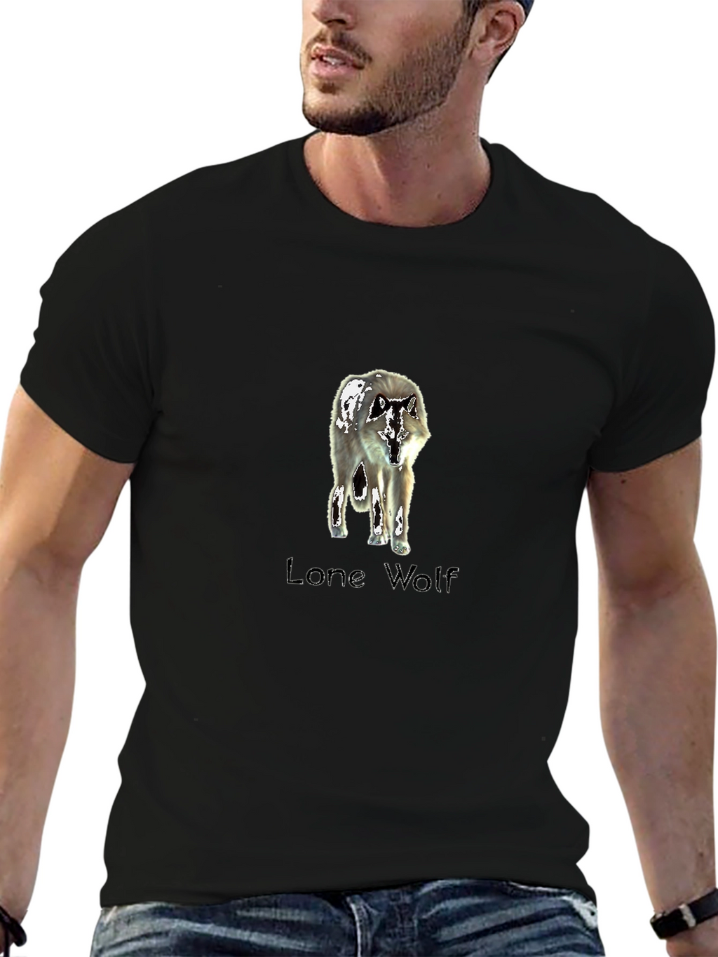 Lone Wolf Graphic T-Shirt - Black
