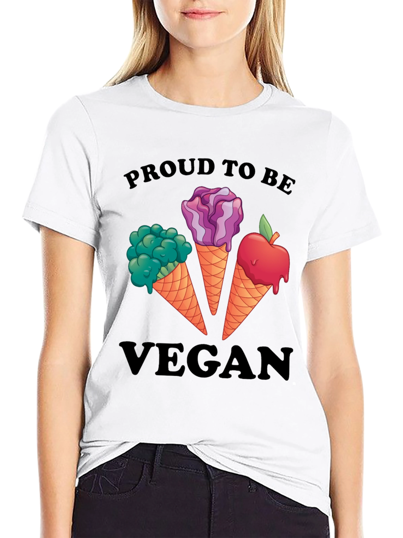 Proud Vegan T-Shirt with Unique Vegan Ice Cream Design