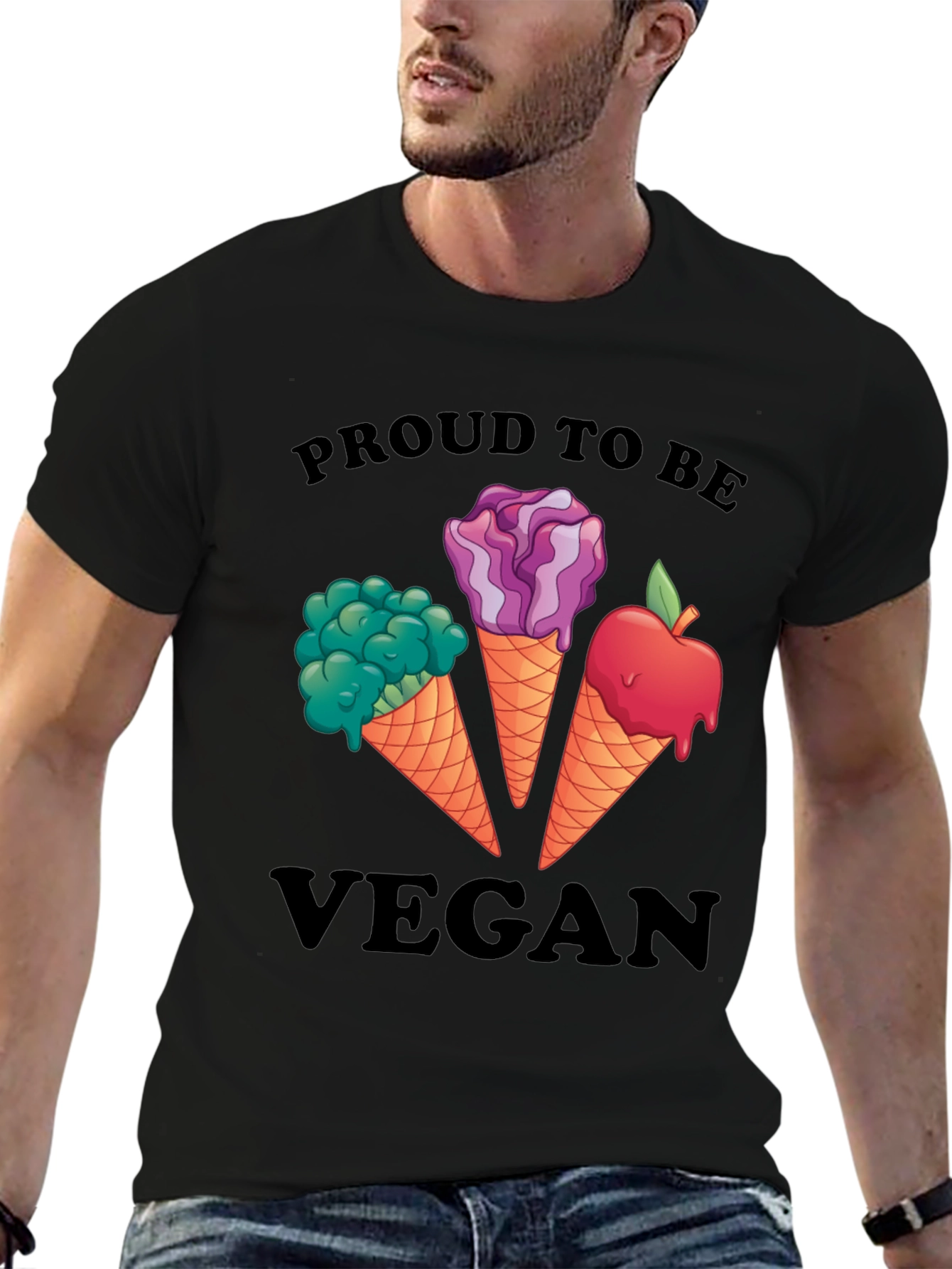 Proud Vegan T-Shirt with Unique Vegan Ice Cream Design