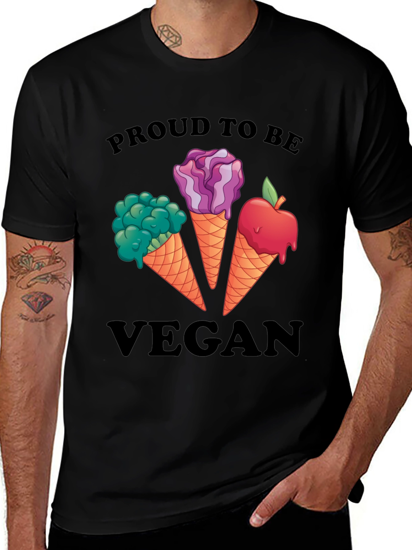 Proud Vegan T-Shirt with Unique Vegan Ice Cream Design