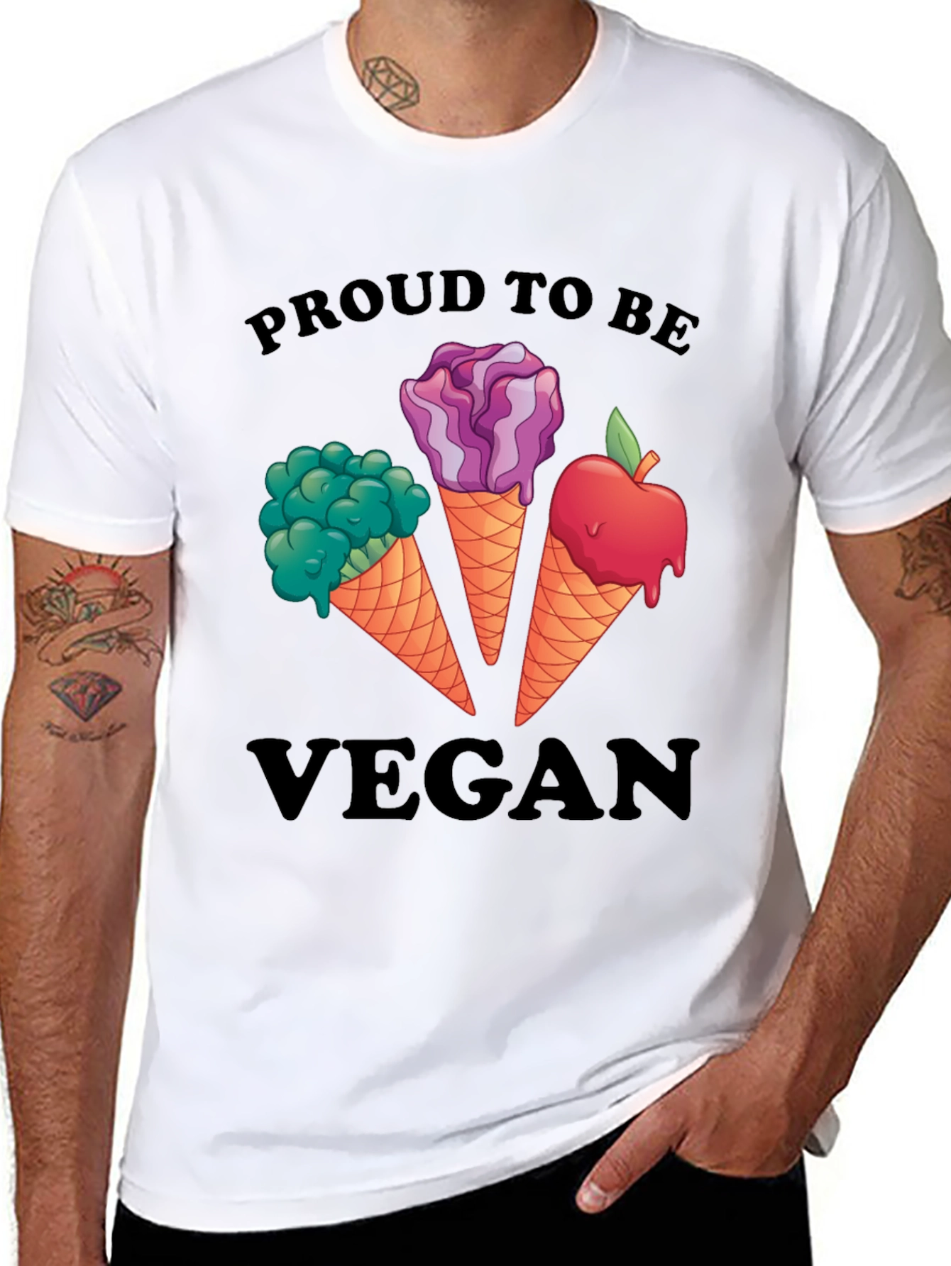 Proud Vegan T-Shirt with Unique Vegan Ice Cream Design