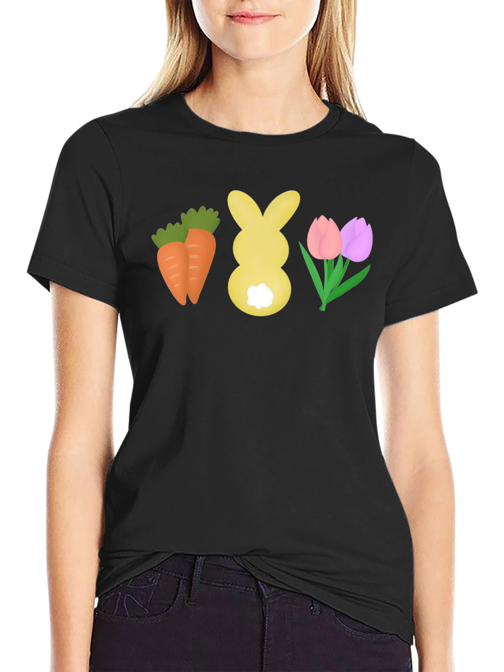 Easter Carrots Bunny Tulips T-Shirt