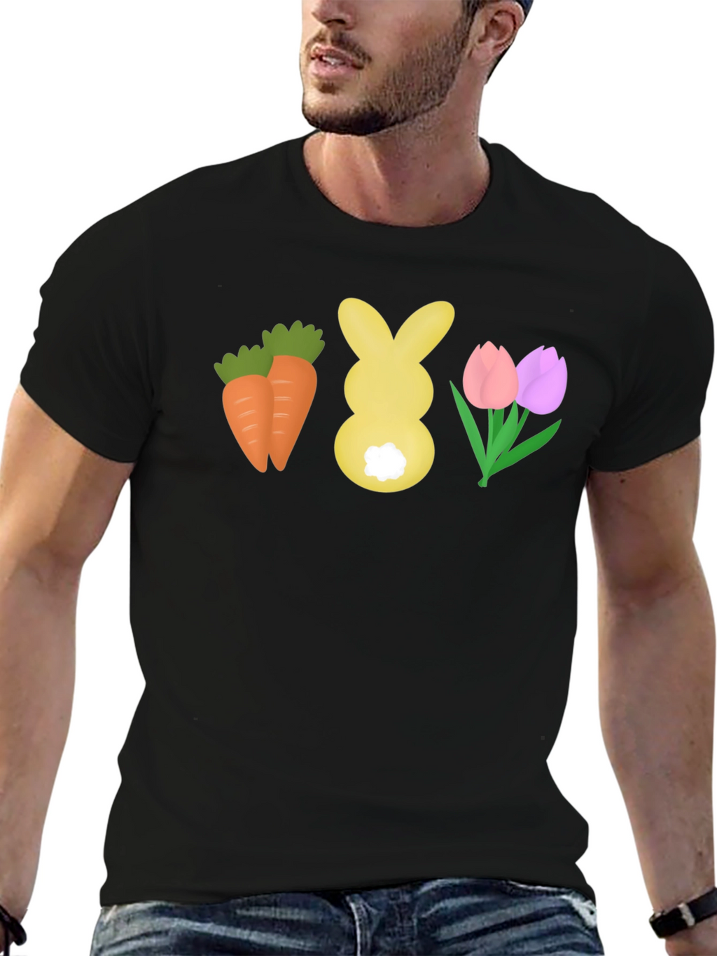 Easter Carrots Bunny Tulips T-Shirt
