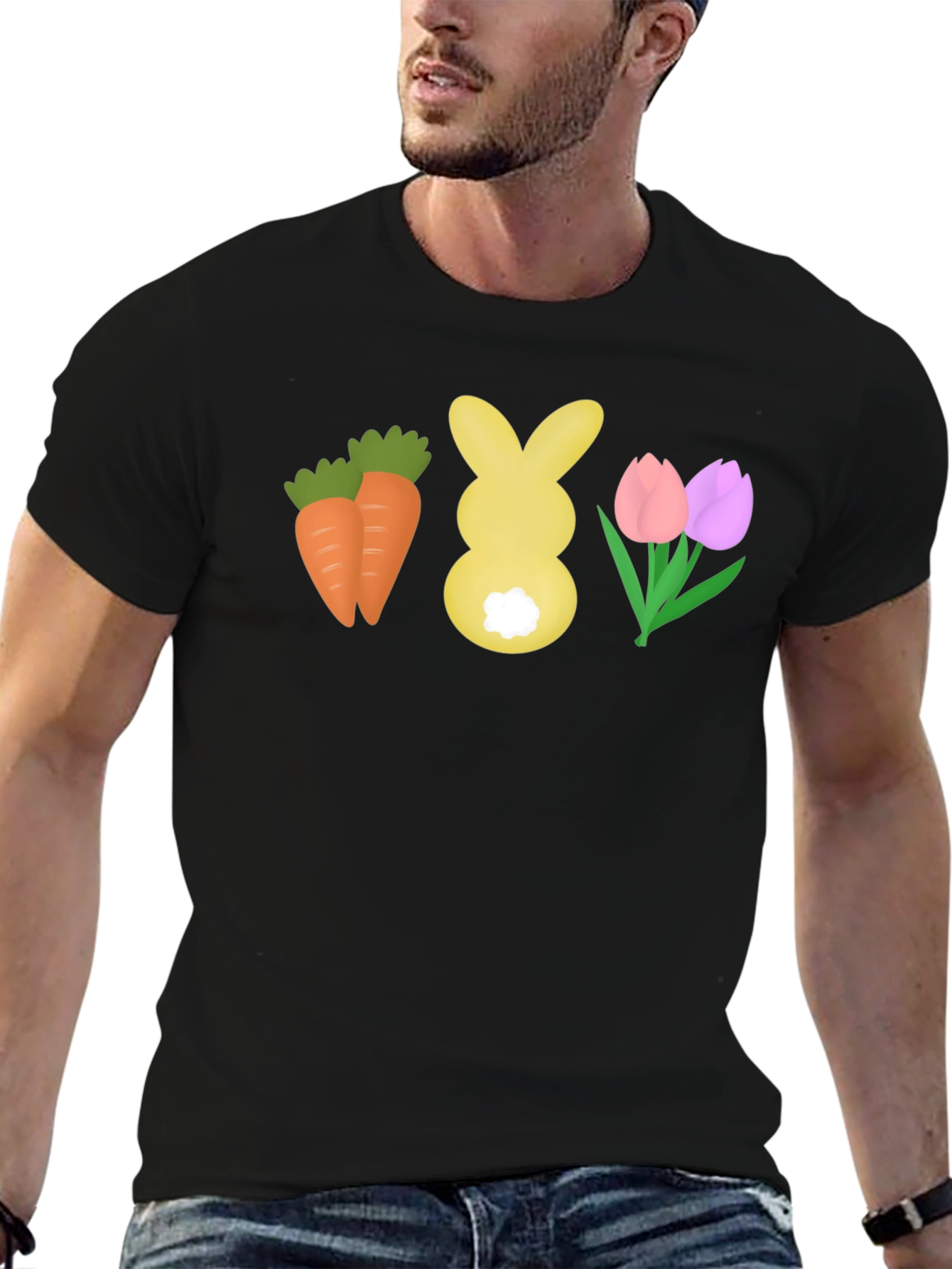 Easter Carrots Bunny Tulips T-Shirt