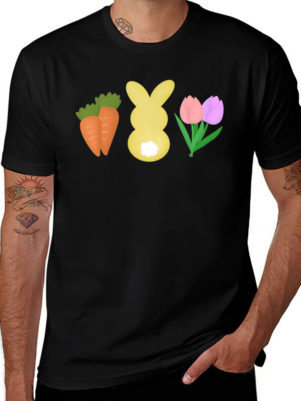 Easter Carrots Bunny Tulips T-Shirt