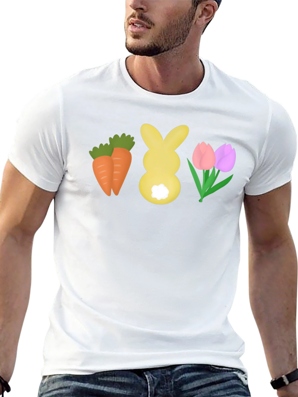 Easter Carrots Bunny Tulips T-Shirt