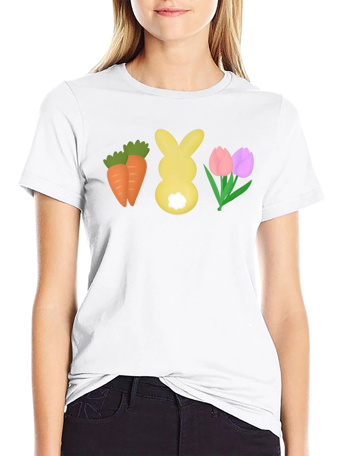 Easter Carrots Bunny Tulips T-Shirt
