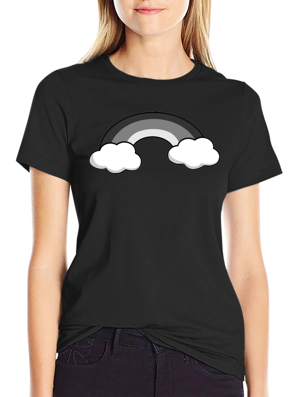 Monochrome Rainbow Graphic T-Shirt