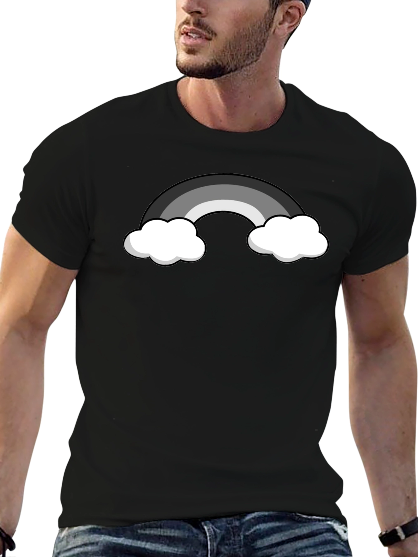 Monochrome Rainbow Graphic T-Shirt