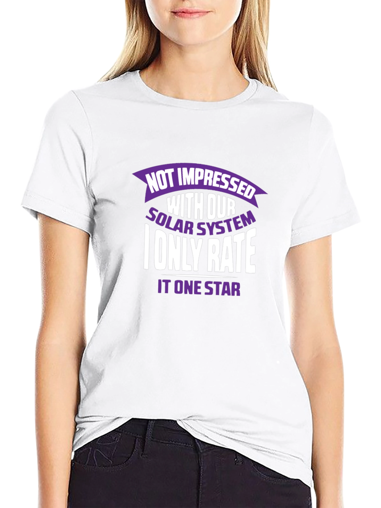 Not Impressed Solar System Graphic T-Shirt