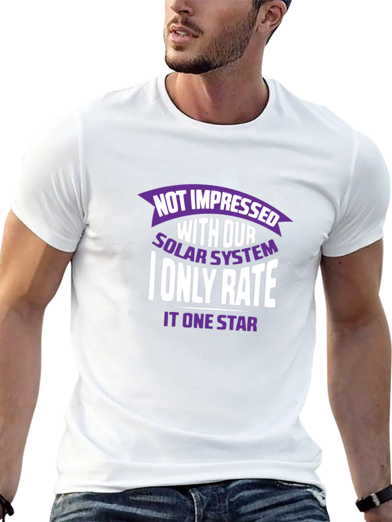 Not Impressed Solar System Graphic T-Shirt