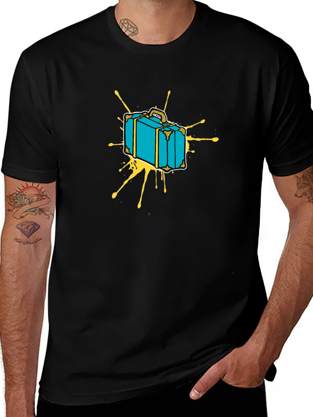 Retro Suitcase Graphic Tee - Travel in Style
