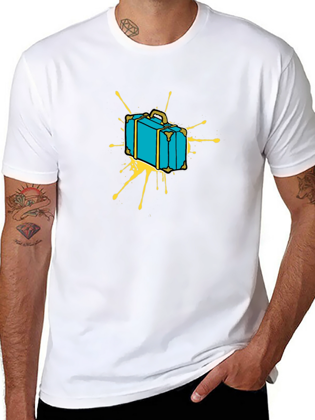 Retro Suitcase Graphic Tee - Travel in Style