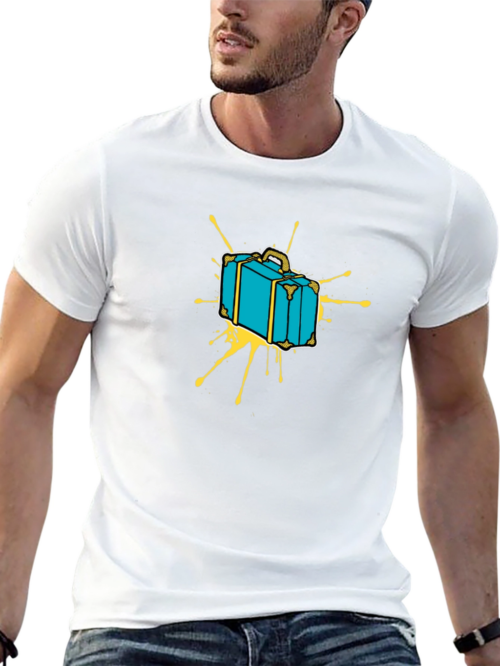 Retro Suitcase Graphic Tee - Travel in Style