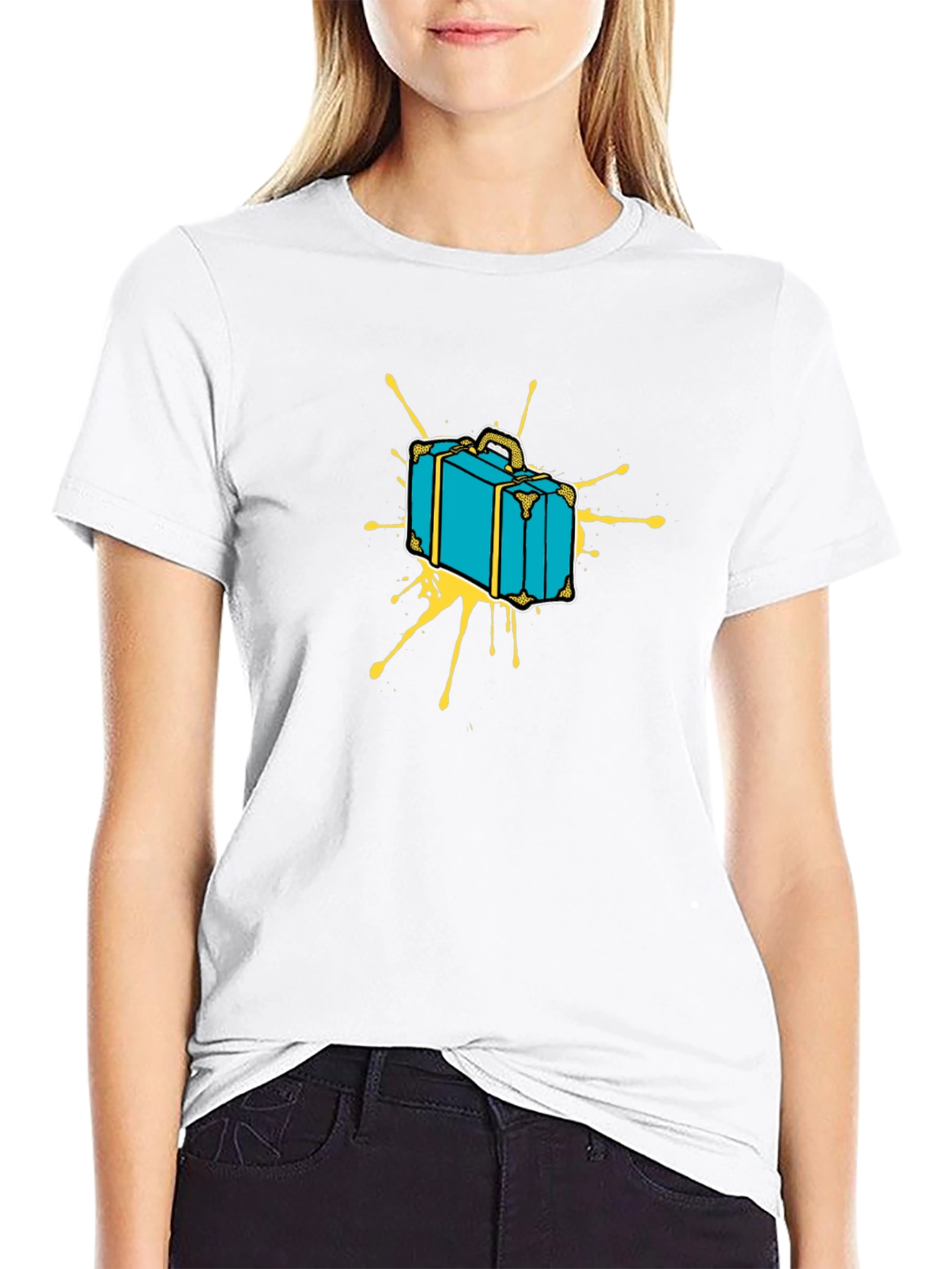 Retro Suitcase Graphic Tee - Travel in Style
