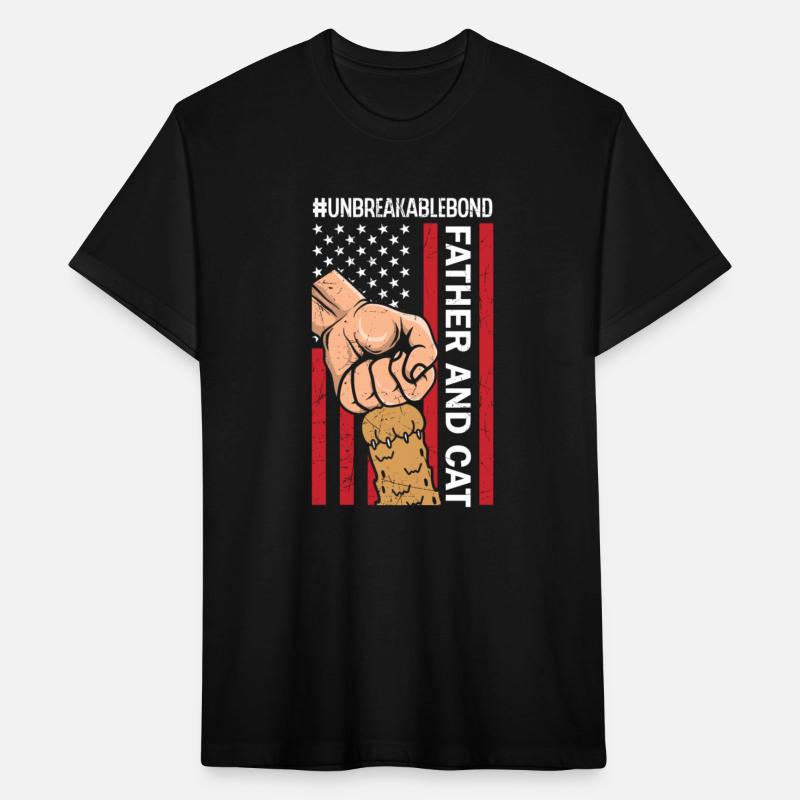 Unbreakable Bond Father And Cat American Flag 4th