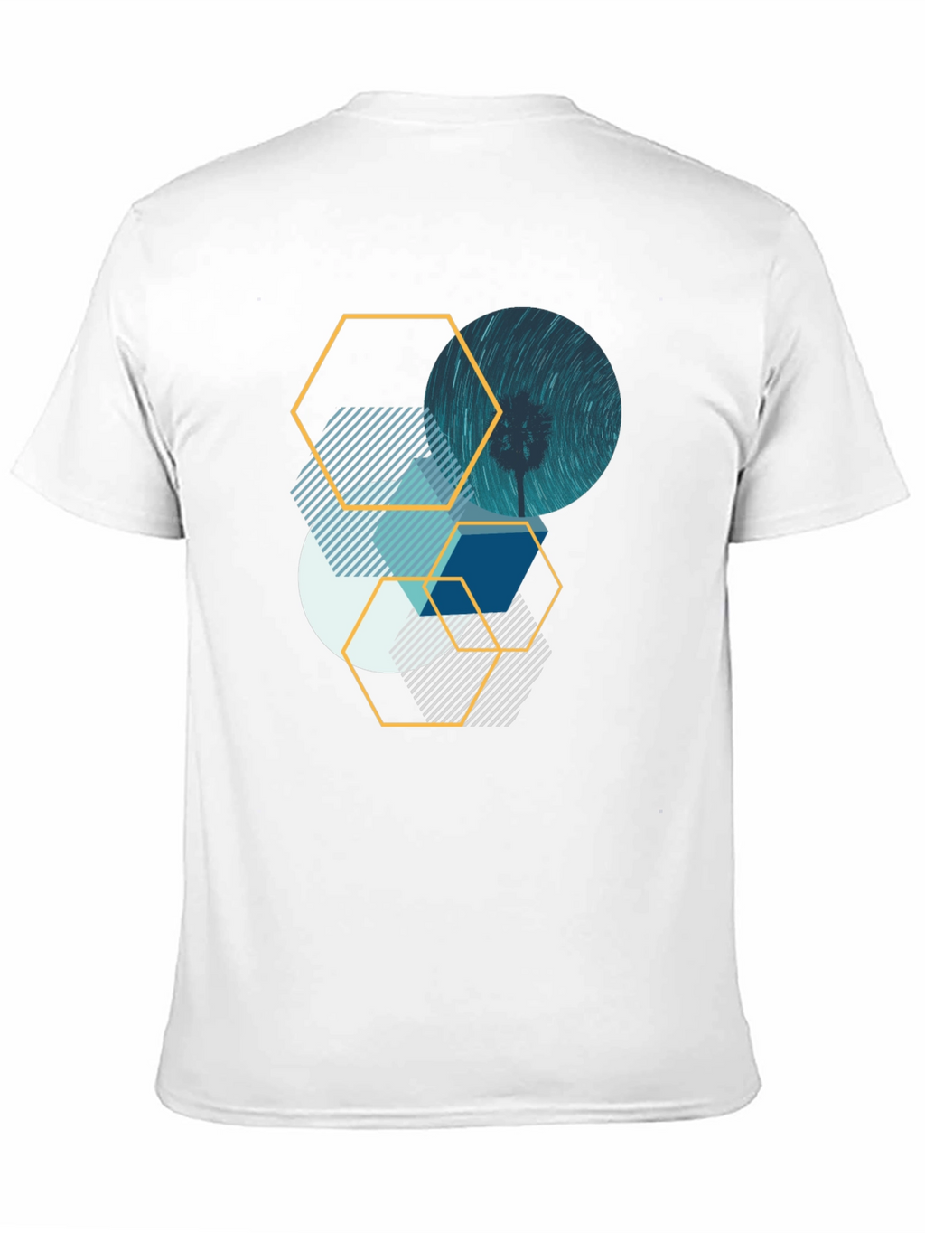 Geometric Graphic Tee - Abstract Design Black T-Shirt