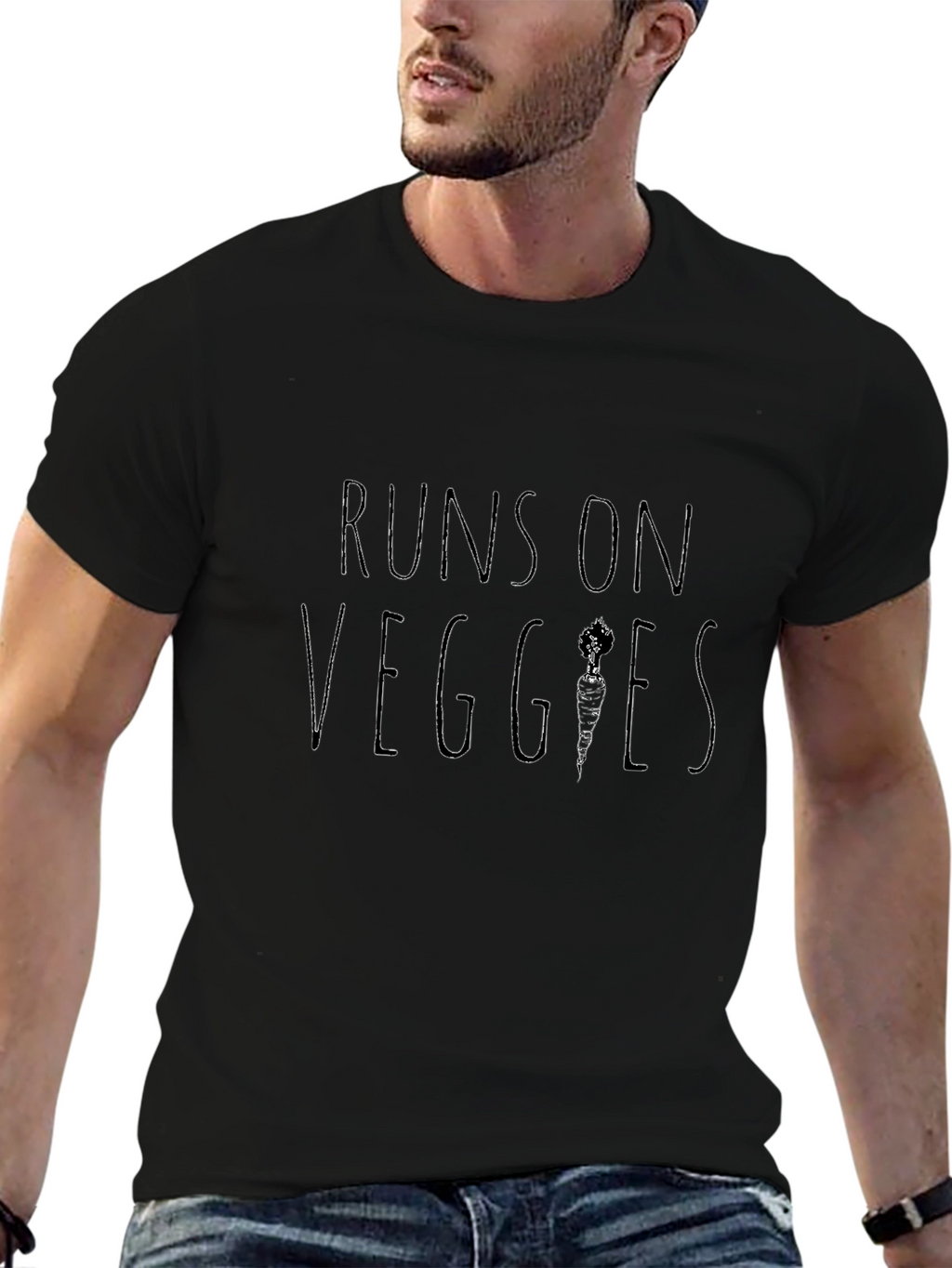 Runs on Veggies Black T-Shirt