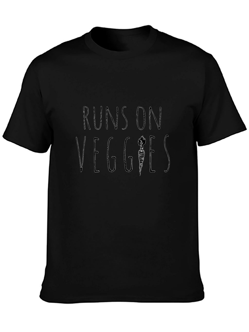 Runs on Veggies Black T-Shirt