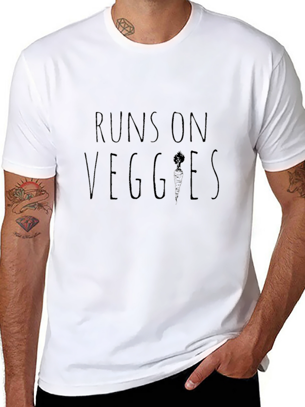Runs on Veggies Black T-Shirt