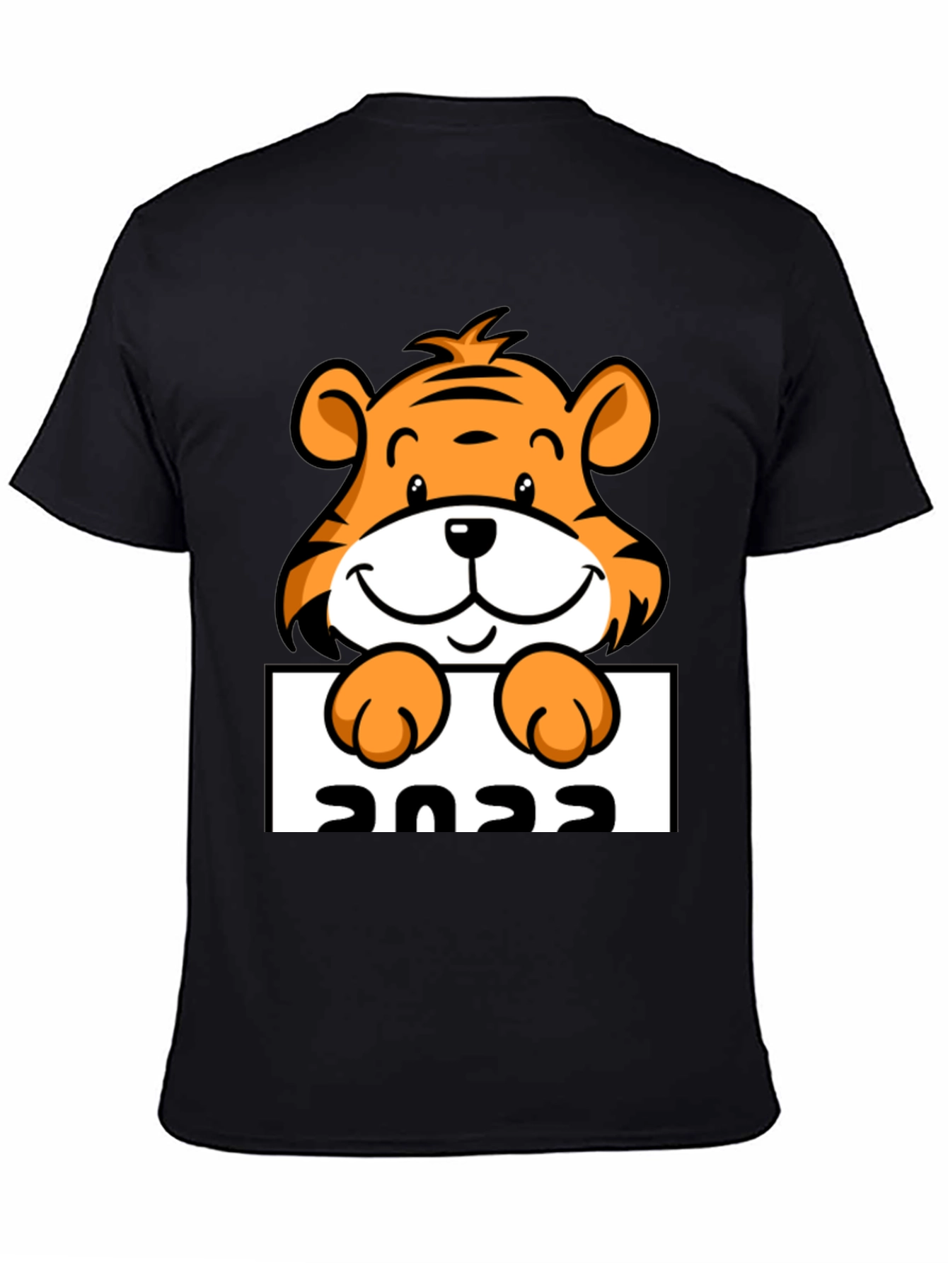 Cute Tiger 2022 Graphic Tee - Black