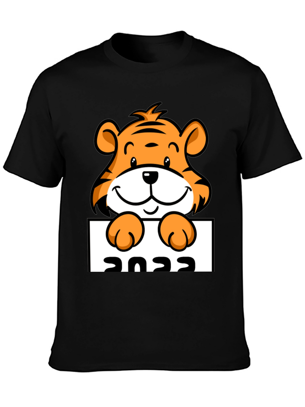 Cute Tiger 2022 Graphic Tee - Black