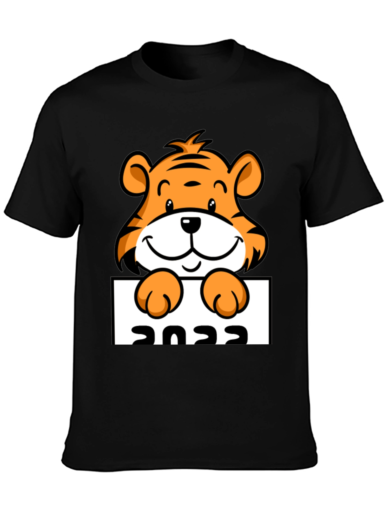 Cute Tiger 2022 Graphic Tee - Black